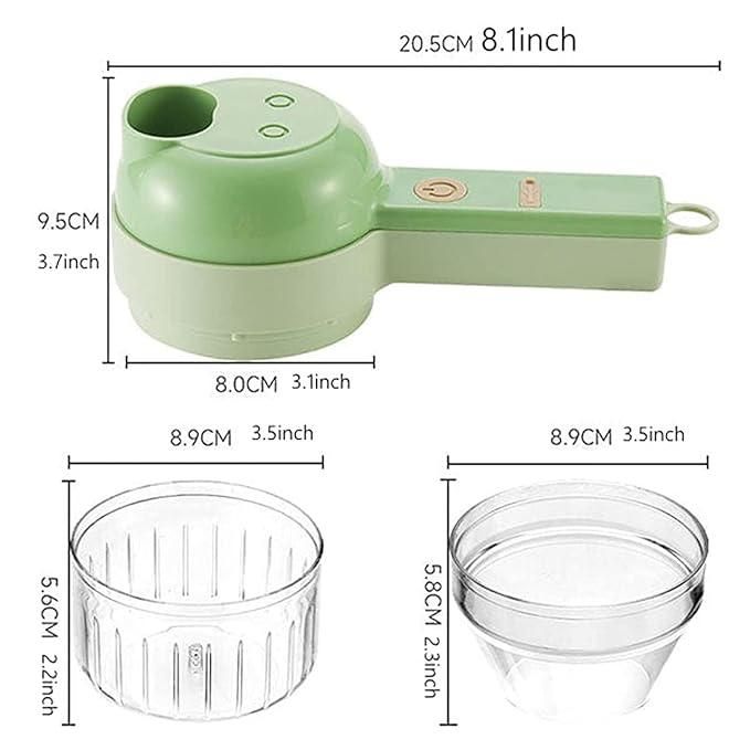 4-in-1 Electric Vegetable Cutter | Wireless Kitchen Chopper | One-Touch Chopping, Slicing & Mincing